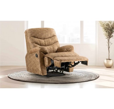 Haily Single Seater Recliner Fabric Brown Beige NAE01